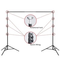 Kit de studio photo 2,6 m x 3 m et 2,8 m x 3 m avec fond vert pour éclairage par boîtes à lumière, parapluies et ampoules, en métal