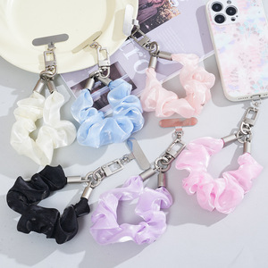Scrunchie Phone Case Chain Multicolor <b>Polyester</b> Metal Buckle Phone <b>Lanyard</b> For Women - Product Image 1