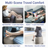 Repose-pieds gonflable portable pour avion, en PVC floqué, réglable en hauteur, pour les voyages en avion, les hôtels et le camping