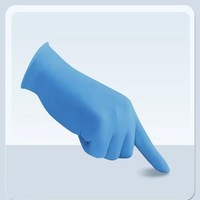 Синие нитриловые смотровые перчатки, одноразовые, медицинского назначения, без латекса, без пудры, удобные в использовании, многоцелевые
