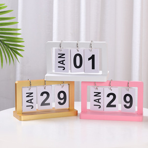 Master Gu Wooden Flip <b>Calendar</b> Jan 16 Pink Desk Perpetual <b>Calendar</b> For Dorm Bedroom Shop Decoration - Product Image 4