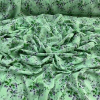 Tissu en Chiffon Imprimé Fleuri, Motif Lumineux et Doux, Tissu en Chiffon Floral Georgette pour Vêtements de Nuit Féminins