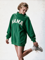 Sweat-shirt à col montant pour femme, longueur allongée, avec logo brodé personnalisé, pull décontracté pour femme