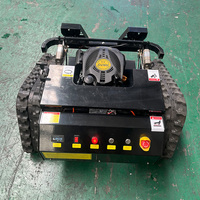Cortacésped a gasolina de grado industrial con control remoto de 550 mm para césped en pendientes, con caja recolectora de 60 L y paquete para jardín, granja y patio grande