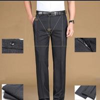 Nouveau pantalon de costume classique pour homme, coupe droite, uni, pour occasions formelles, bureau, homme