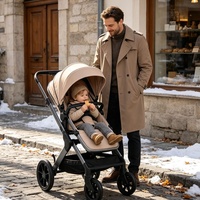 Poussette Bébé Fiable, Design Élégant, 0-4 Ans, Nacelle pour Nouveau-né, Poussette Haute Vue, Landau Bébé