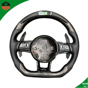 Volant en cuir avec affichage LED Racing en fibre de carbone forgée pour Volkswagen <span class=keywords><strong>Golf</strong></span> GTI GTS R GLI GTD Mk7 - Product Image 1