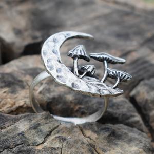 Vintage Witch Moon Mushroom <b>Ring</b> <b>Adjustable</b> Jewelry Party Gift - Product Image 3