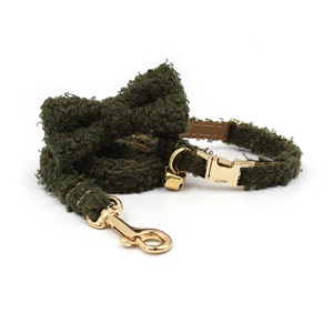 Colliers en velours Teddy pour chats et chatons 2026, inspirés de TikTok, avec laisse de promenade et nœud assorti - Product Image 3