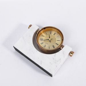 Commercio all'ingrosso <span class=keywords><strong>vintage</strong></span> home hotel stoviglie in marmo orologio da tavolo in marmo antico stile rotondo orologio da tavolo - Product Image 6