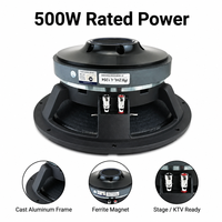 Haut-parleur PA professionnel de 12 pouces, 500 W RMS, bobine vocale de 100 mm, aimant de 220 mm, woofer robuste pour système sonore de scène, club, concert