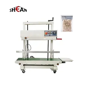 Vertical Continuous Band Sealer Heat Pouch plastic Bag Continuous Sealer Automatic Sealing Machine