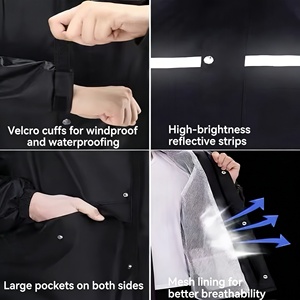 Conjunto de Pantalones y Chaqueta Impermeable con Logotipo Personalizado, Forro de Malla Transpirable, Tiras Reflectantes, Poncho con Bolsillos para Trabajo y Actividades al Aire Libre - Product Image 6