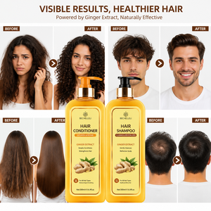 Prix usine OEM/ODM – Ensemble shampoing et après-shampoing au gingembre anti-chute, contrôle du sébum, nourrissant 2-en-1 – Soins capillaires de haute qualité - Product Image 1