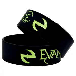 Promotional custom design high quality party gift debossed custom 20mm 25mm wide silicone bracelets wristbands