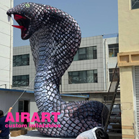 Mascotte de python gonflable géant, ballon gonflable de statue de serpent énorme pour la décoration d'événement de thème de zoo