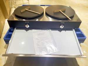 Commercial grand <span class=keywords><strong>Mini</strong></span> crêpe et crêpe 3000w 40CM cuisinière plaque chauffante une collation rotatif électrique gaz faisant la plaque Machine fabricants casserole - Product Image 2