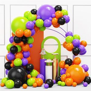 Lots <span class=keywords><strong>de</strong></span> ballons d'Halloween en gros, 134 pièces, <span class=keywords><strong>noir</strong></span>, orange, violet, vert, version brillante, ballons en latex gonflables à l'hélium/à l'air, anniversaire - Product Image 2