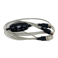 Ensemble de câbles adaptateur MIDI USB INOUT Cordon de convertisseur de clavier PC vers musique Élément de musique portable léger