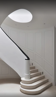 Cadre en acier durable d'escalier incurvé moderne avec le matériel en bois d'étape pour les villas élégantes d'appartements