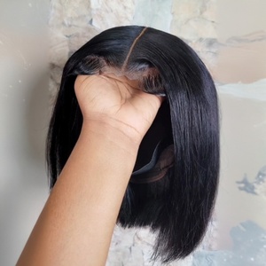 Vente en gros perruque Bob Hd Lace 100% cheveux humains vierges, perruque en dentelle pour femmes cheveux naturels, meilleure perruque frontale indienne cheveux humains originaux Hd Lace - Product Image 1