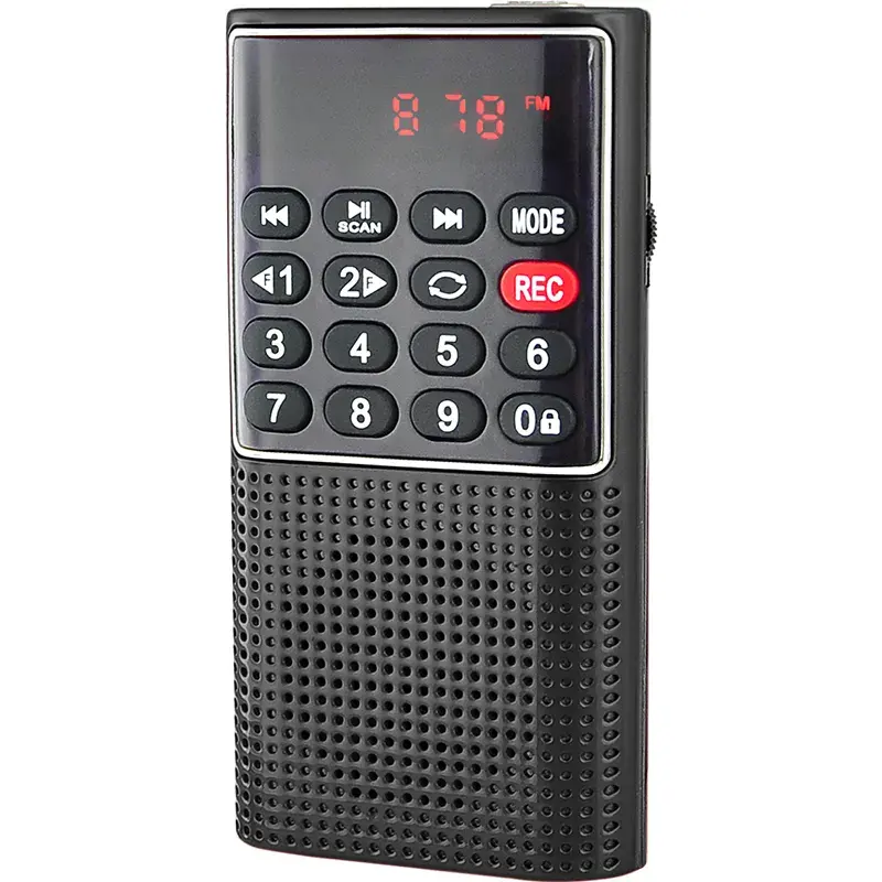 L-328 New Ultra Mini FM Radio với TF Recorder LED hiển thị nút khóa pin có thể sạc lại