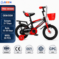 Vélo pour enfants GEEN 12 14 16 18 20 pouces avec roues d'apprentissage et panier pour garçons et filles, vente en gros OEM