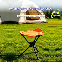 Tabouret pliant rotatif à 360° °   Tabouret de camping pivotant ultra léger 720g, siège trépied, hauteur 40cm, Oxford 600D, pieds antidérapants