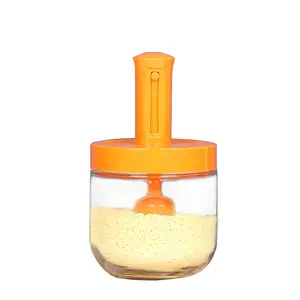 Refillable 300ml Glass Spice Jars Salt Sugar boxes For Kitchen Counter Food Storage Cans With Spoon