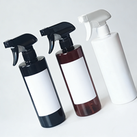 Bouteille pulvérisateur à gâchette plate en plastique PET noir réutilisable de 500 ml pour nettoyage automobile, brume fine, vente en gros