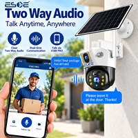 V380 Pro 6MP 4G WIFI Güneş Enerjili Kamera Çift Yönlü Ses PIR Hareket Algılama Gece Görüşü IP66 Su Geçirmez Dış Mekan Ev Güneş Enerjili Kamera