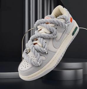 Tali sepatu kain katun warna alami 100% kustom 3 helai 8mm tali sepatu putar tali sepatu - Product Image 2