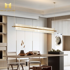 Lampadario LED Postmoderno Creativo in Acciaio Inox per Tavolo da Pranzo Lungo, Lampada a Sospensione Minimalista Moderna Nordica - Product Image 2