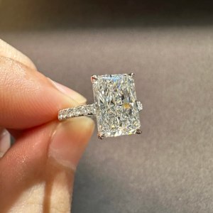 IGI 5ct Radiant Cut 10 Karat Weißgold Lab Grown <span class=keywords><strong>Diamond</strong></span> Verlobung sring mit CVD HPHT <span class=keywords><strong>Diamond</strong></span> - Product Image 2
