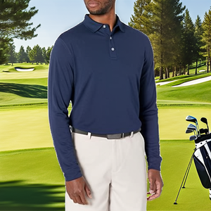 Camiseta de Golf Personalizada para Hombre y Mujer, de Manga Larga, Tejida, de Color Sólido, con Logotipo Impreso, Protección Solar - Product Image 2