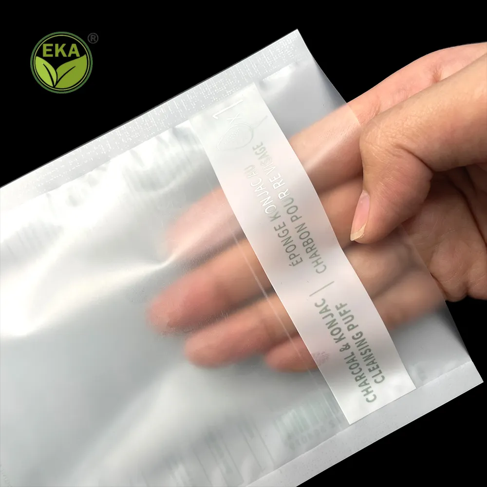מינלי רוכסן חלבי גרבי תיק בר קיימא שקוף חור עגול לוגו מודפס חותם שקית דביקה שקית פלסטיק
