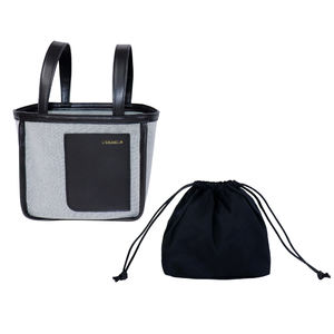 Sac fourre-tout écologique SENDA Simple Vintage pour femme, fermeture ouverte, deux poignées, bandoulière amovible, 1-1,9 L, en toile à lettres - Product Image 5