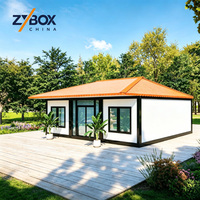 Maison préfabriquée modulaire extensible ZYBOX A1, toit en terre cuite ignifuge, pour le marché d'Amérique centrale, du Panama et du Costa Rica.