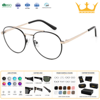 Lunettes optiques rétro tendance personnalisées à monture intégrale, monture métallique haut de gamme, lunettes universelles pour tous les jours et l'extérieur, adaptées à toutes les formes de visage, décoratives