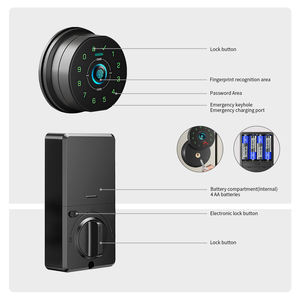 <span class=keywords><strong>Serrure</strong></span> de porte intelligente à empreintes digitales haute sécurité pour portes en bois |   Système d'entrée sans clé avec gestion WiFi à distance sur le cloud 2026 Nouveau - Product Image 4