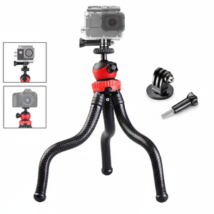 Kit de trípode de silicona flexible para cámara Go Pro, cámara digital, bloqueo giratorio portátil, 1 sección - Product Image 1