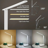Lampe tactile LED rechargeable, lampe de table LED, lampe de bureau LED, protection des yeux, lampe de bureau