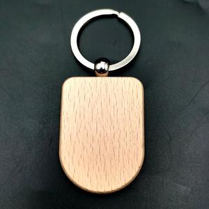 Ahşap anahtarlık boşlukları ahşap gravür boşlukları anahtarlık bitmemiş dikdörtgen ahşap anahtar etiketi DIY el sanatları için promosyon hediye - Product Image 2