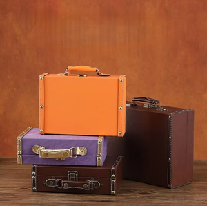 Valise en cuir vintage de style européen avec boîte de rangement en <span class=keywords><strong>bois</strong></span> pour vitrine ou boîte d'accessoires de tir emballage de bijoux - Product Image 5