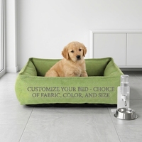 Lit pour chien en lin orthopédique, lavable, avec housse amovible, matelas respirant, prix d'usine, neuf