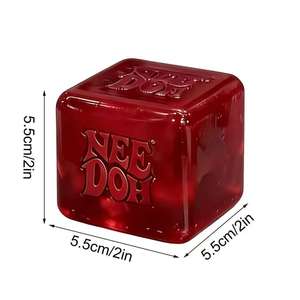 Red Nice Cube Sensory Squishy Silicone Stress Relief <b>Squeeze</b> <b>Ball</b> Fidget Toy JXD Brand Unisex 14+ Years - Product Image 3