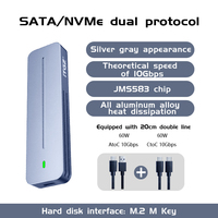 ITGZ 10Gbps M.2 NVMe SSD Enclosure USB 3.2 Gen2 Type-C Casing Hard Drive Eksternal Portabel 4TB