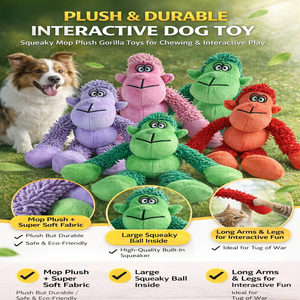 Juguetes para Perros con Forma de Mono, Resistentes, con Pelota Grande con Sonido en el Interior, Brazos Largos de Felpa Suave para Jugar a Tirar y Tirar a Través, Juguetes Interactivos para Perros - Product Image 2