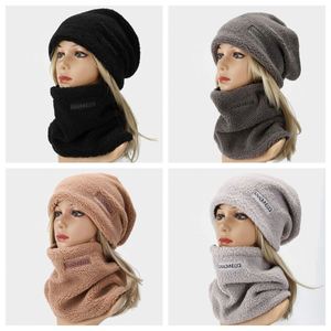 Ensemble bonnet et écharpe en laine d'agneau pour l'hiver, protection des oreilles, bonnet en fourrure pour homme et femme, bonnet en fourrure pour l'extérieur - Product Image 2
