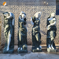 Estatua de la Diosa de las Cuatro Estaciones de Mármol Colorido de Tamaño Real MILY, Escultura de Estilo Europeo Tallada a Mano para Jardín o Parque al Aire Libre